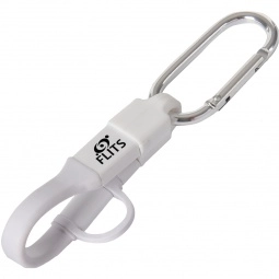 White / Silver - 3-In-1 Carabiner Custom Charging Cable
