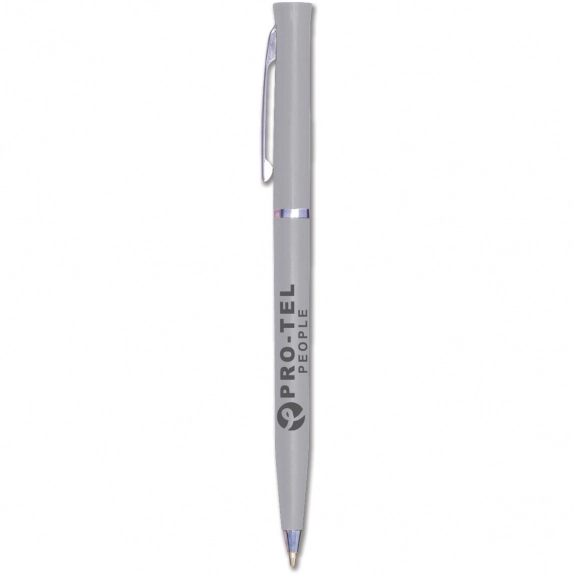 Silver Twist Action Custom Pen w/ Silver Accents