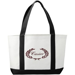 White / Black Large Promotional Boat Tote - 18"w x 11.25"h x 3.75"d