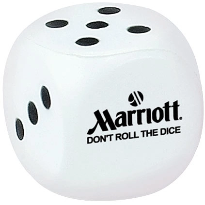 White Promotional Dice Stress Ball