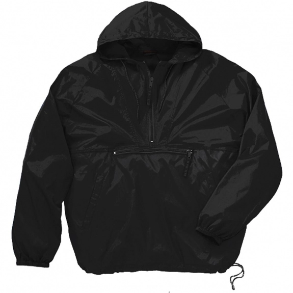 Black Harriton Packable Nylon Custom Jacket - Men's
