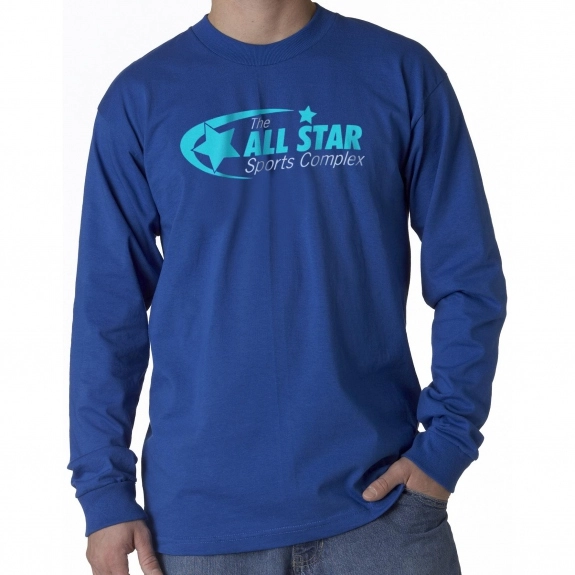 Royal Blue Bayside Long-Sleeve Promotional T-Shirt - Colors