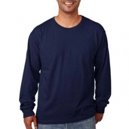 Navy Bayside Long-Sleeve Promotional T-Shirt - Colors