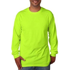 Lime Green Bayside Long-Sleeve Promotional T-Shirt - Colors