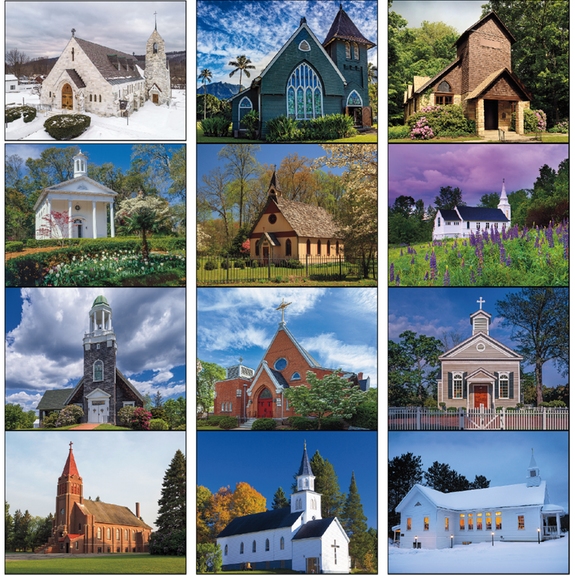 White White - Scenic Country Churches - 13 Month Appointment Custom Calenda