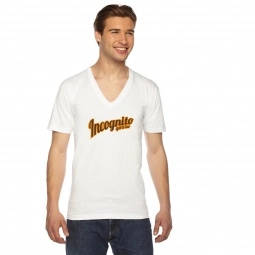American Apparel Fine Jersey V-Neck Customized T-Shirt - White