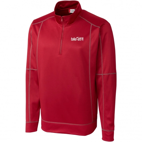Dark Red Clique Half-Zip Pullover Custom Jackets - Men's 