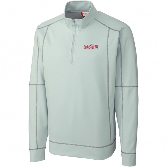 Light Grey Clique Half-Zip Pullover Custom Jackets - Men's