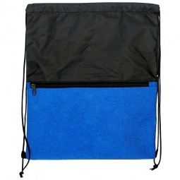 Blue Two-Tone Heather Custom Drawstring Bag - 13.75"w x 16.75"h
