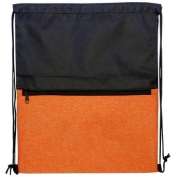 Orange Two-Tone Heather Custom Drawstring Bag - 13.75"w x 16.75"h