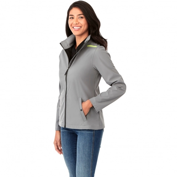 Side - Elevate Karmine Softshell Custom Jacket - Women's