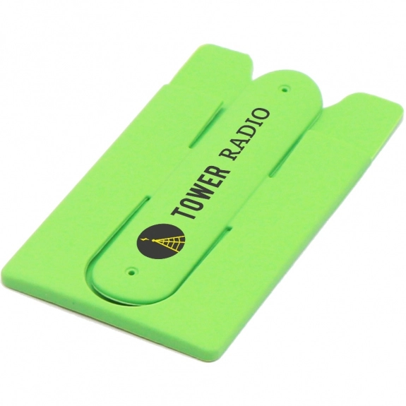 Lime Silicone Custom Cell Phone Wallet w/ Stand
