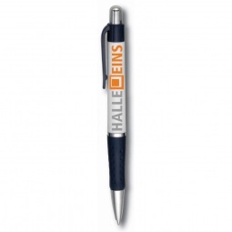 Full Color Two-Tone Retractable Promotional Pen w/ Rubber Grip