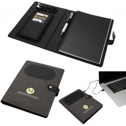 Collage Wireless Charging Promotional Notebook - 6.81"w x 8.88"h