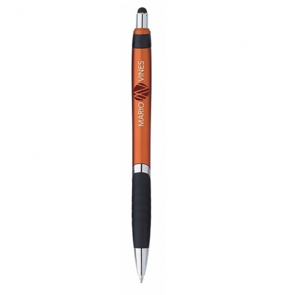 Orange Metallic Click-Action Custom Stylus Pen