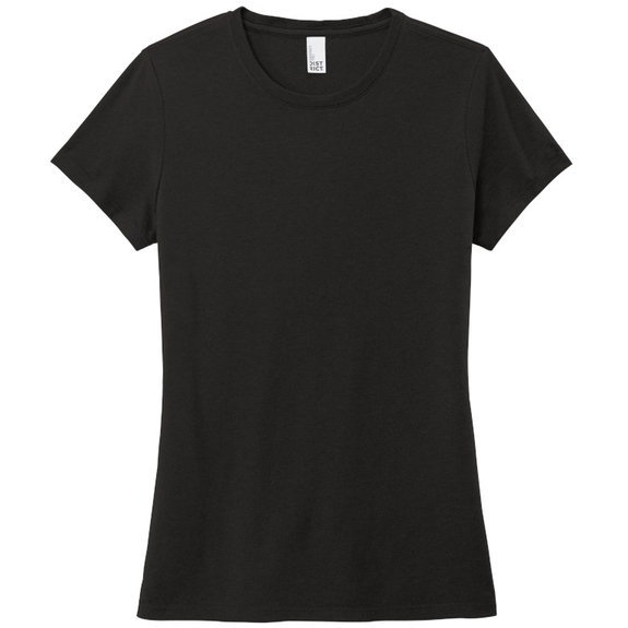 Black - District Made Perfect Tri Crew Custom T-Shirts - Women's