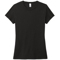 Black - District Made Perfect Tri Crew Custom T-Shirts - Women's