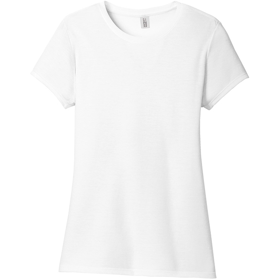 White - District Made Perfect Tri Crew Custom T-Shirts - Women's