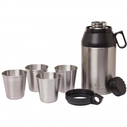 Cups - Manna Stack Stainless Steel Custom Growler w/ Cups - 64 oz.