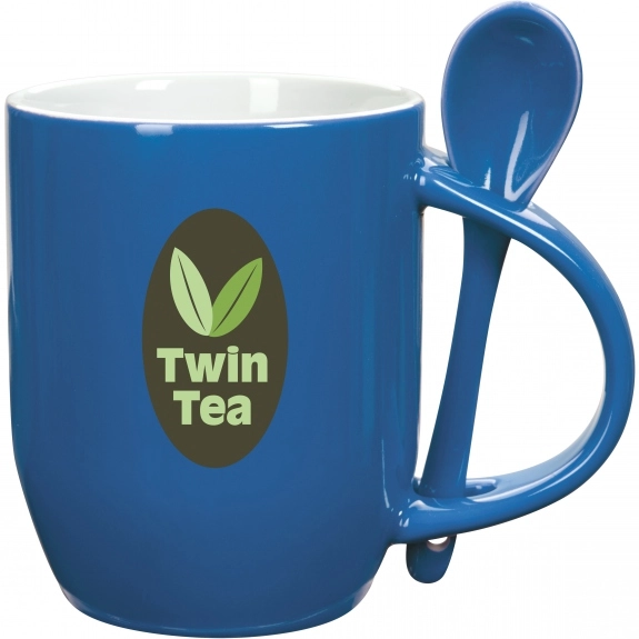 Blue - Cafe Style Promotional Spooner Mug - 11 oz.