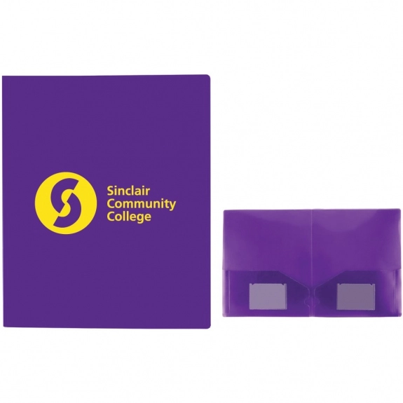 Purple - Dual Pocket Presentation Custom Folder w/ Card Slots