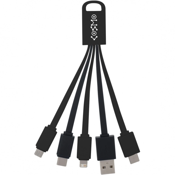 Black /Black - 5-In-1 Flat Noodle Custom Charging Cables
