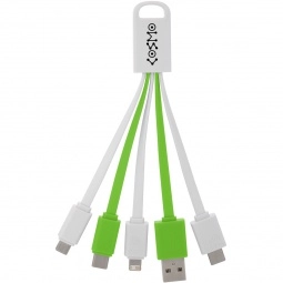 White / green - 5-In-1 Flat Noodle Custom Charging Cables