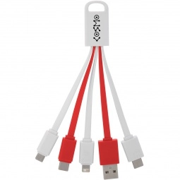 White / red - 5-In-1 Flat Noodle Custom Charging Cables
