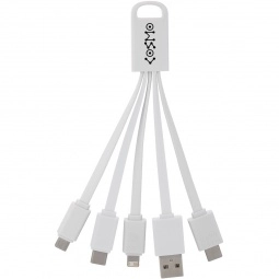 White / white - 5-In-1 Flat Noodle Custom Charging Cables
