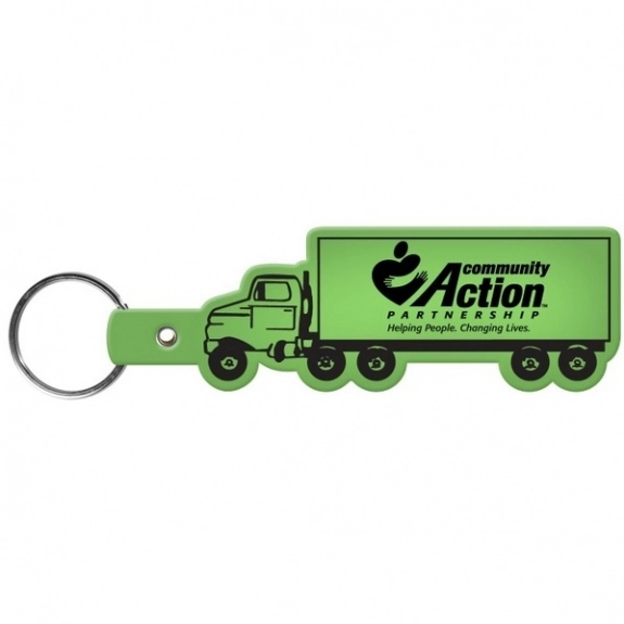 T Lime Green Truck Soft Imprinted Key Tag