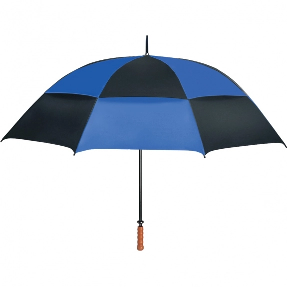 Royal Blue/Black Windproof Vented Canopy Custom Umbrellas