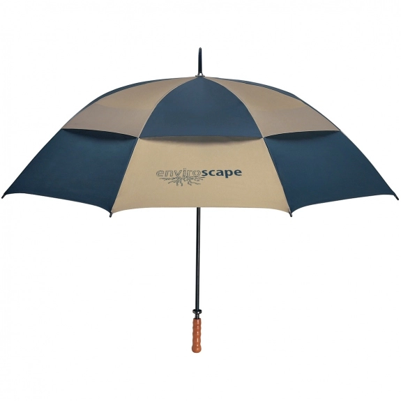 Khaki/Navy Windproof Vented Canopy Custom Umbrellas