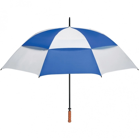 White/Royal Blue Windproof Vented Canopy Custom Umbrellas