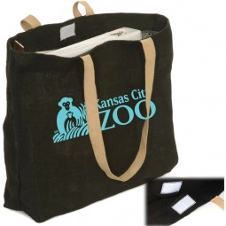 Black Eco Jute Custom Tote Bag