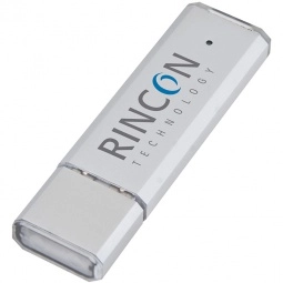 Silver Slim Flat Aluminum Printed USB Drive - 1GB