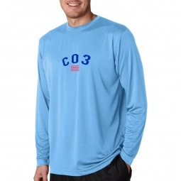 Columbia Blue UltraClub Long-Sleeve Micro Fabric Logo T-Shirt - Men's - Col