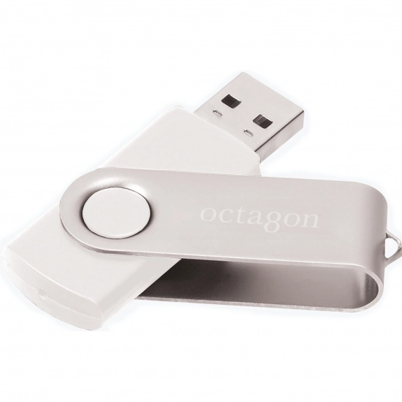 White 8GB Colorful Flip Open Custom Flash Drive