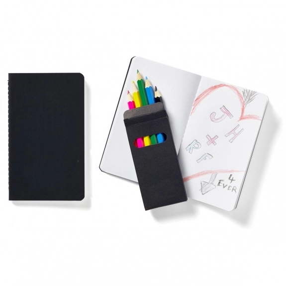 Mini Drawing Custom Notebook w/ Colored Pencils