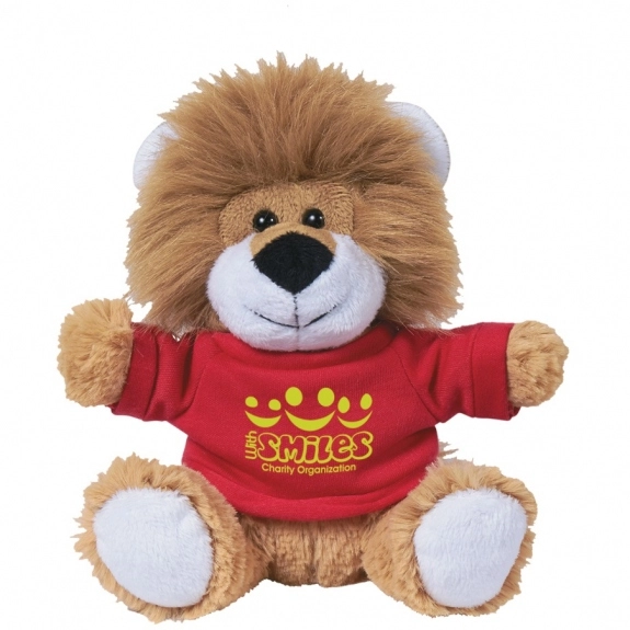 Plush Lion Mascot Stuffed Animal w/ Custom Shirt - 6"