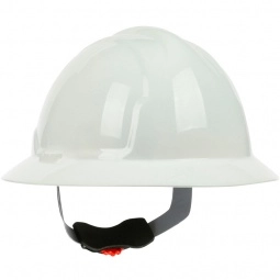 White - Full Brim Wheel Ratchet Custom Hard Hat
