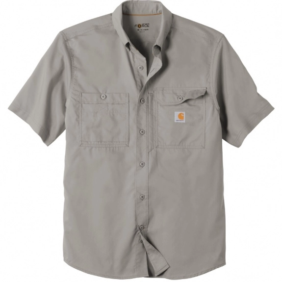 Asphalt - Carhartt Force Ridgefield Solid Custom Short Sleeve Shirt