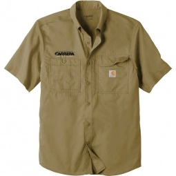 Dark Khaki - Carhartt Force Ridgefield Solid Custom Short Sleeve Shirt