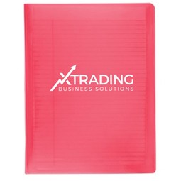Red - Translucent Branded Folder w/ Writing Pad