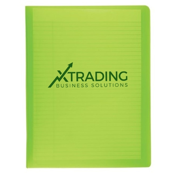 Lime Green - Translucent Branded Folder w/ Writing Pad