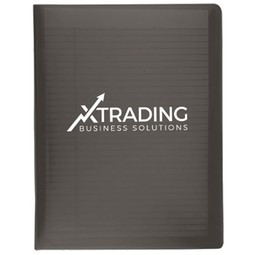 Black - Translucent Branded Folder w/ Writing Pad