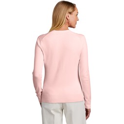 Back - Brooks Brothers&#174; Cotton Stretch Logo V-Neck Sweater - Women's