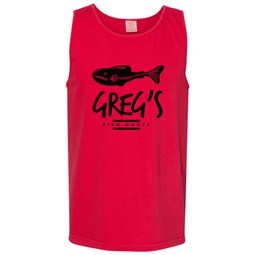 Red Comfort Colors&#174; Garment-Dyed Heavyweight Logo Tank