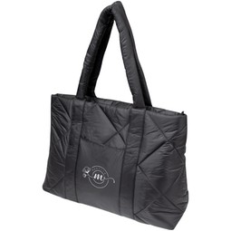 Luxe Quilted Puffer Custom Tote Bag - 18"w x 13"h x 6.75"d