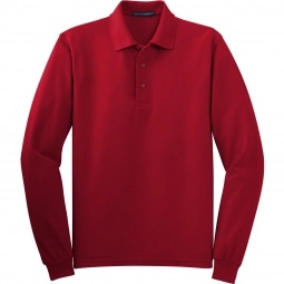 Red Port Authority Long-Sleeve Silk Touch Custom Polo Shirt
