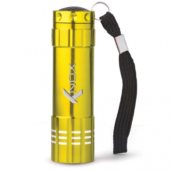 Yellow Push-Button Aluminum Promotional LED Flashlight